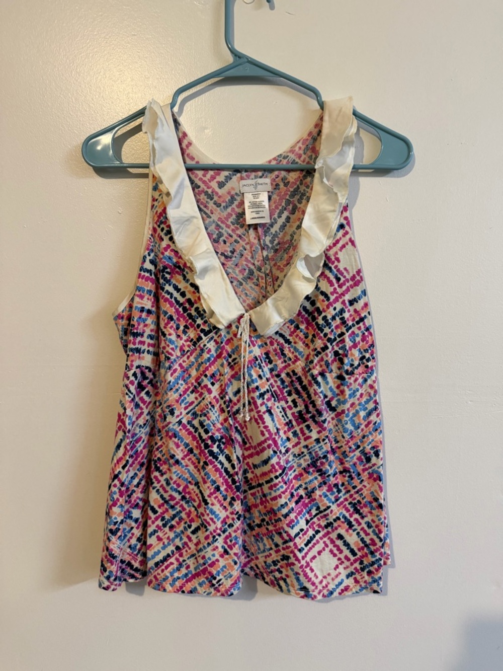 Vintage Pink Multi Ruffle V-Neck Sleeveless Top